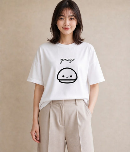 デザインTシャツ レディース パールピアス アクセサリー ナチュラル アンティーク イラスト 手描き風 部屋着 女性向けギフト 白T YMAZO