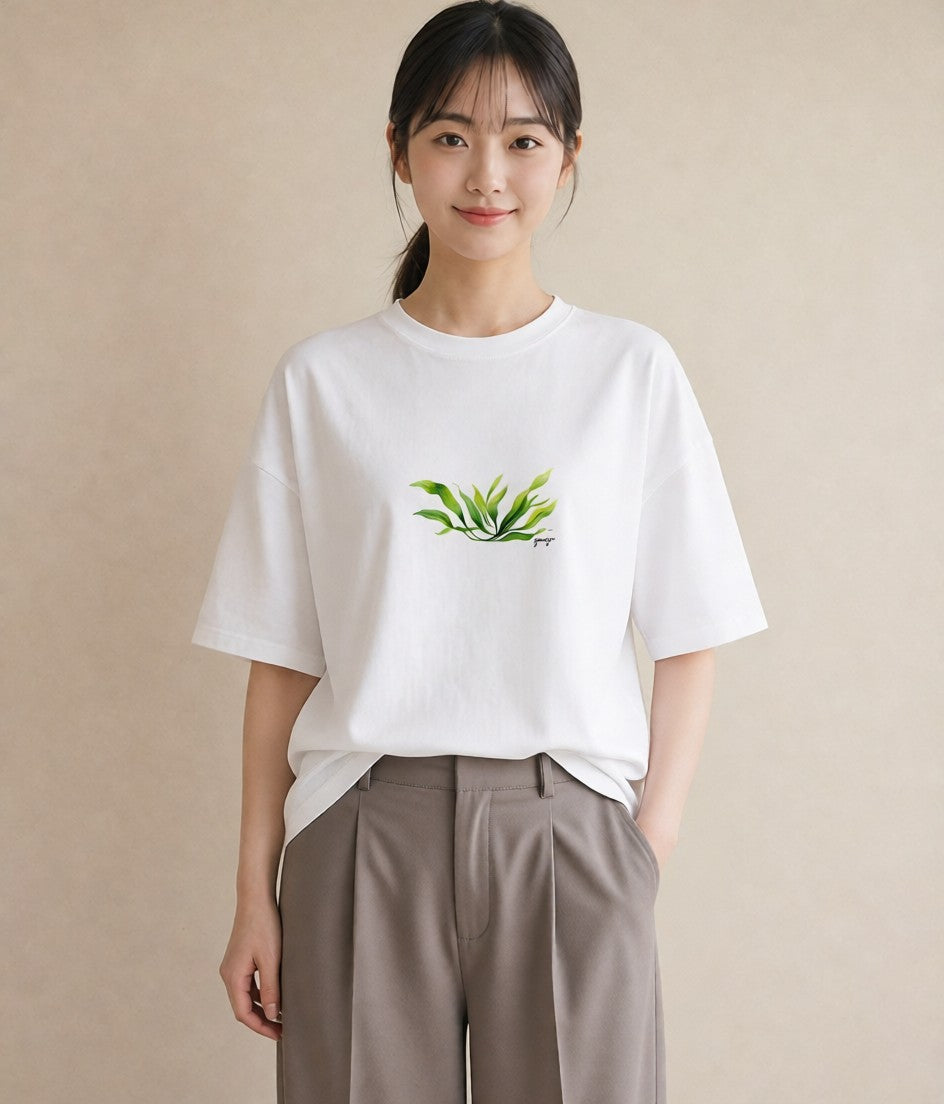 デザインTシャツ レディース ボタニカル 植物 イラスト 普段使い 春コーデ 姉妹 白T YMAZO