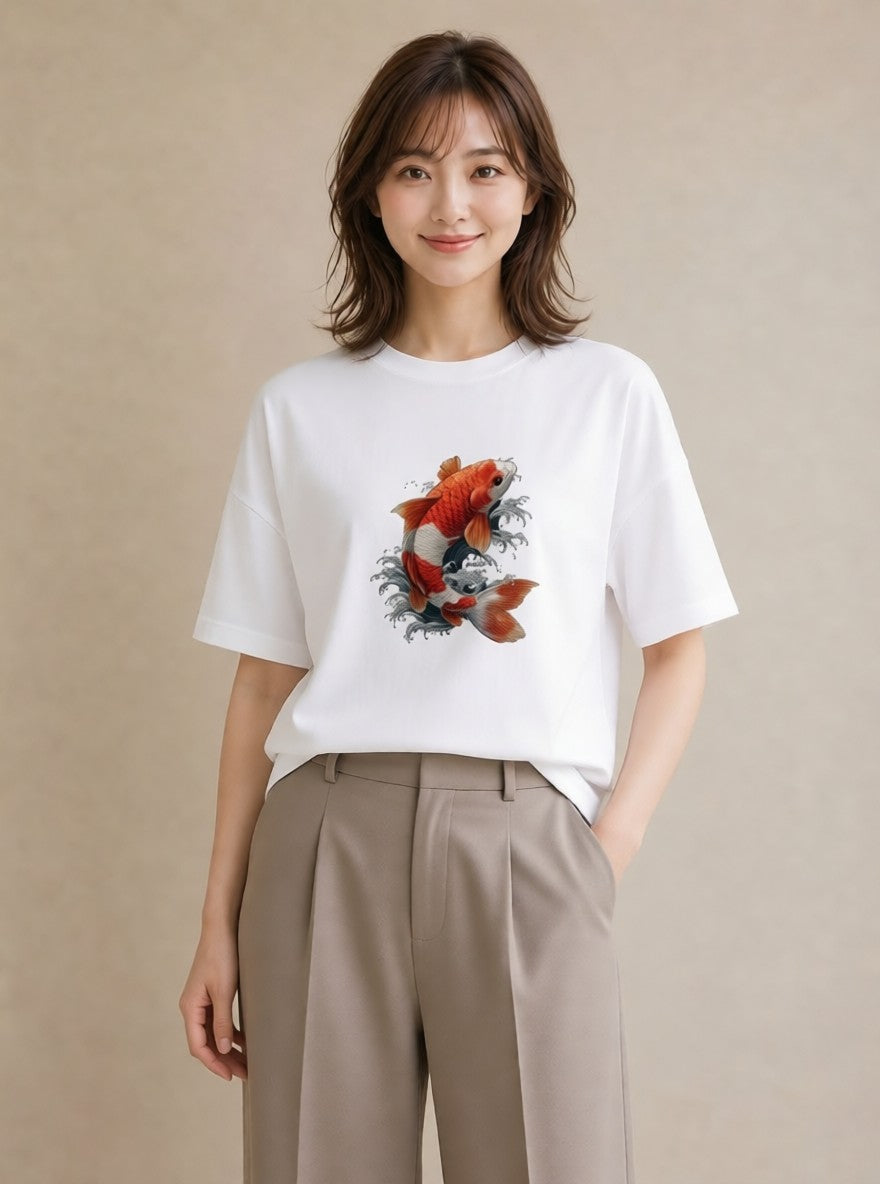 Tシャツ レディース たい焼き 食べ物 フード イラスト 部屋着 女性向けギフト 白T YMAZO