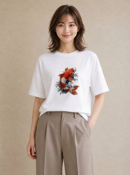 Tシャツ レディース たい焼き 食べ物 フード イラスト 部屋着 女性向けギフト 白T YMAZO