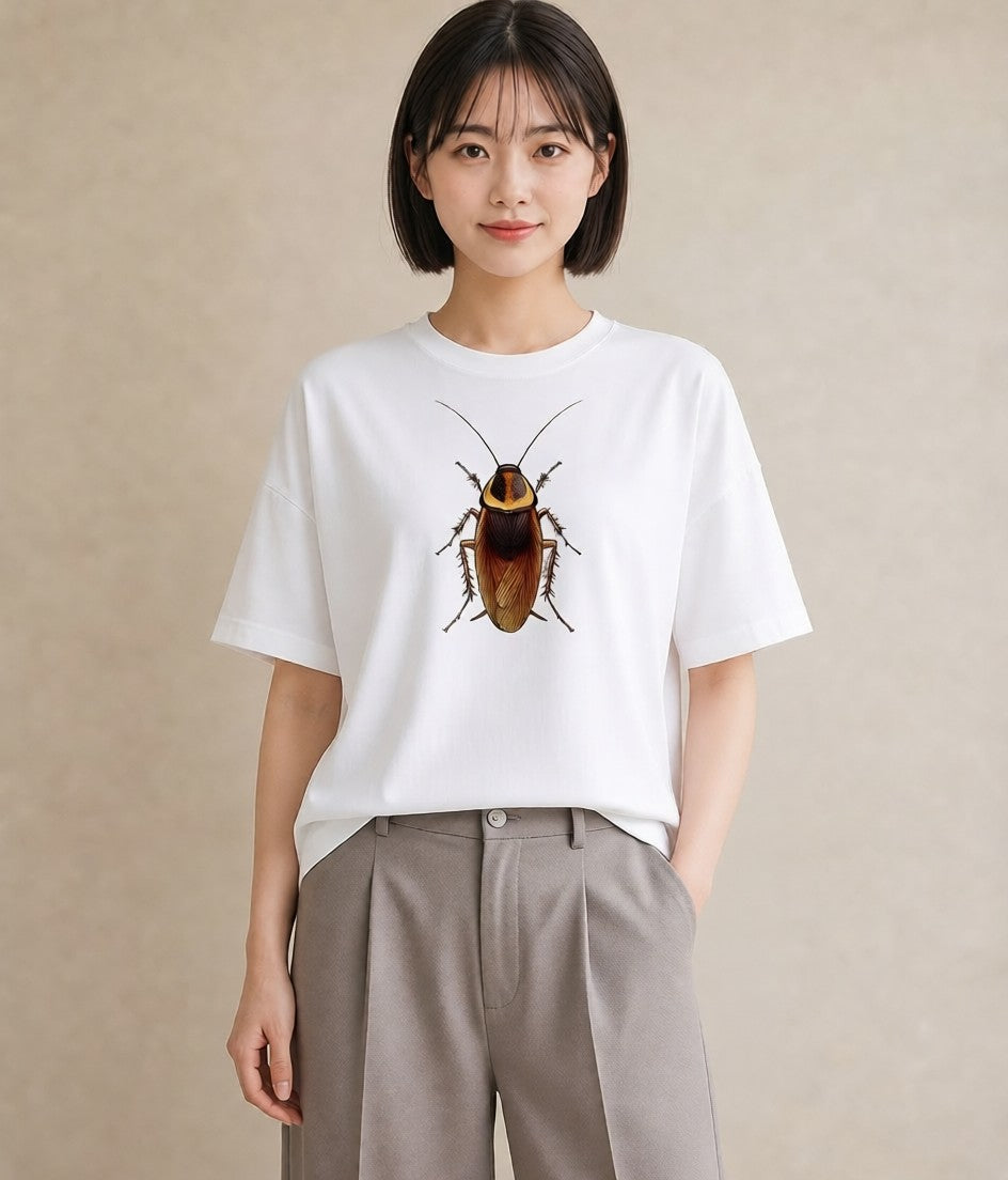 Tシャツ レディース カブトムシ 昆虫 虫 イラスト ミニマル 公園 ママ 白T YMAZO