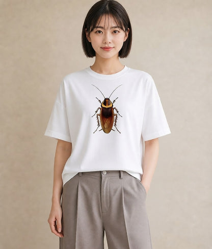 Tシャツ レディース カブトムシ 昆虫 虫 イラスト ミニマル 公園 ママ 白T YMAZO