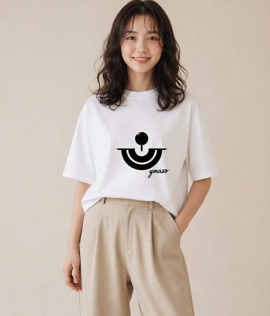 Tシャツ レディース パールピアス アクセサリー ナチュラル アンティーク イラスト ニュアンス 綿100 デート 白T YMAZO