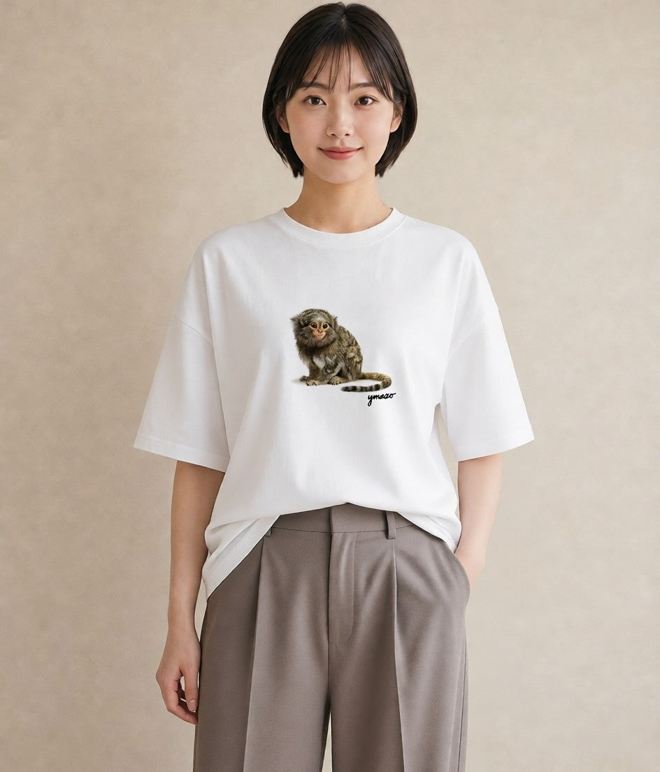 Tシャツ レディース ロボロフスキー ペット 動物 イラスト ヴィンテージ風 通勤 在宅 白T YMAZO