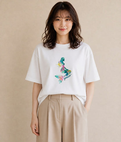 半袖Tシャツ レディース 人魚 海の生き物 海 イラスト ヴィンテージ風 女子会 お揃い 白T YMAZO