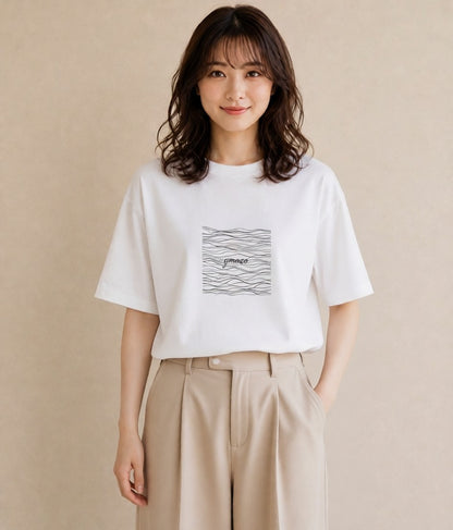 半袖Tシャツ レディース 海 リゾート 夏 イラスト レトロ 旅行 母娘コーデ 白T YMAZO