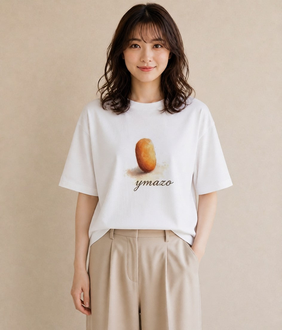 グラフィックTシャツ レディース ドーナツ 食べ物 フード イラスト ゆるかわ おしゃれギフト 社会人 白T YMAZO