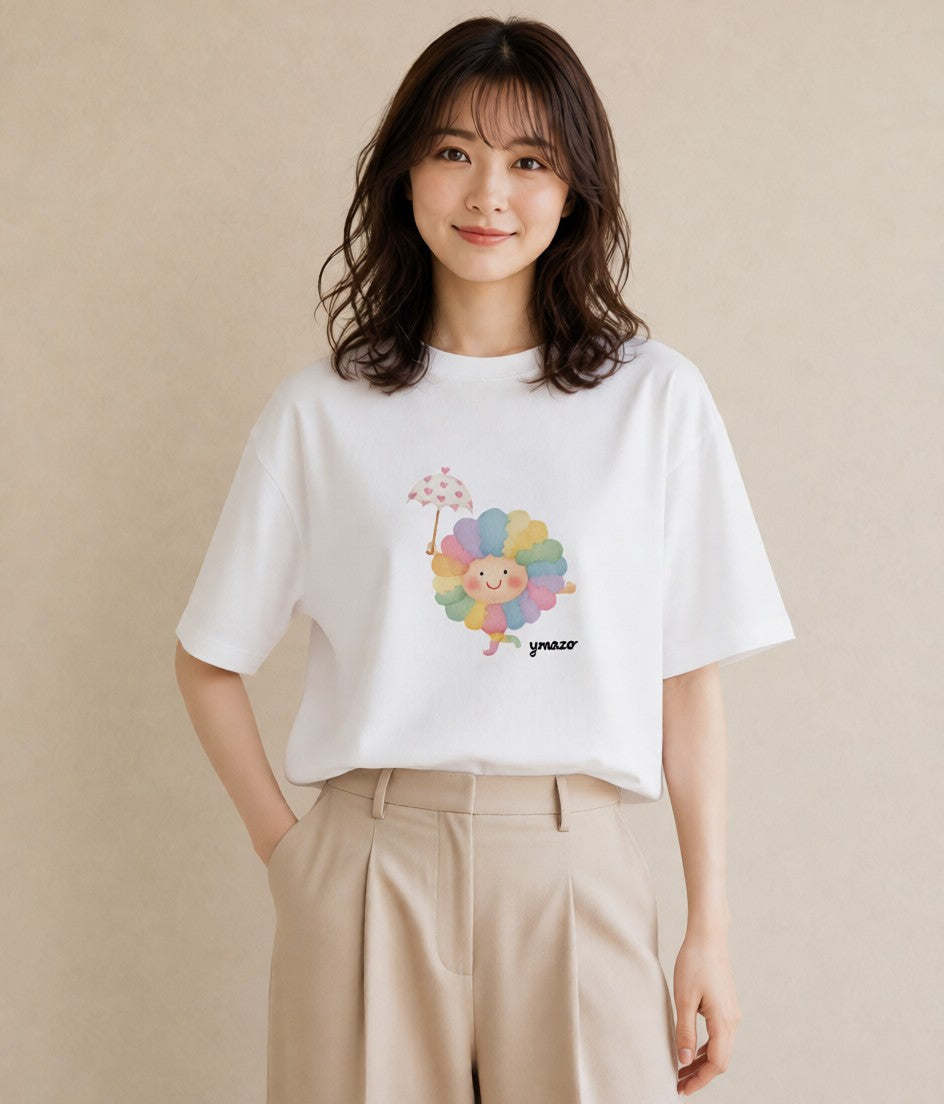 Tシャツ レディース 雲 星空 宇宙 イラスト 韓国風 友達ギフト 部屋着 白T YMAZO