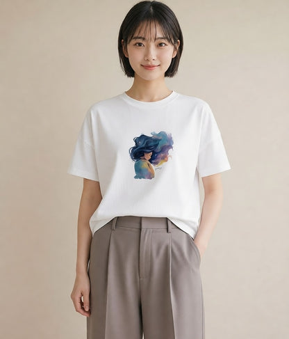 プリントTシャツ レディース 蠍座 星空 宇宙 イラスト 旅行コーデ 社会人 女性 白T YMAZO