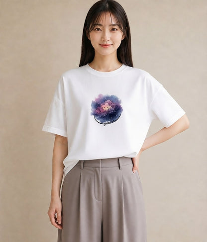 グラフィックTシャツ レディース 牡牛座 星空 宇宙 イラスト フェミニン 公園 ママ 白T YMAZO