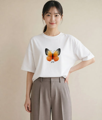 グラフィックTシャツ レディース ホタル 昆虫 虫 イラスト ラフカジュアル 友達ギフト 部屋着 白T YMAZO