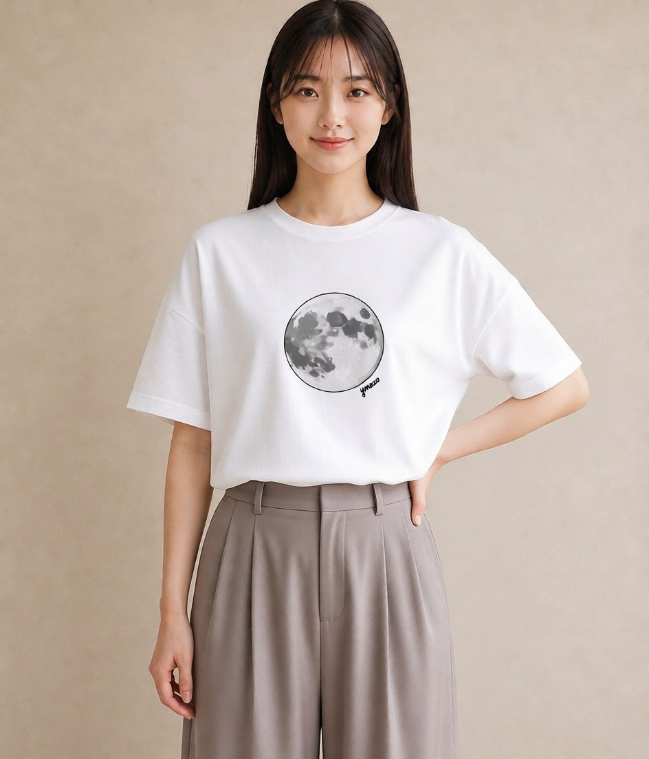 グラフィックTシャツ レディース 青の水彩 風景 ブルー ナチュラル アンティーク イラスト ミニマル ホワイトデー 春服 白T YMAZO