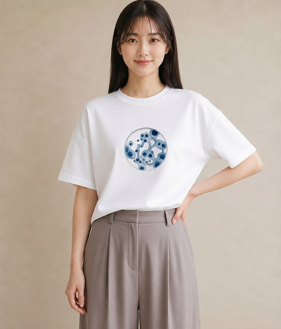 グラフィックTシャツ レディース 蟹座 星空 宇宙 イラスト ラフ お揃い 親子 白T YMAZO