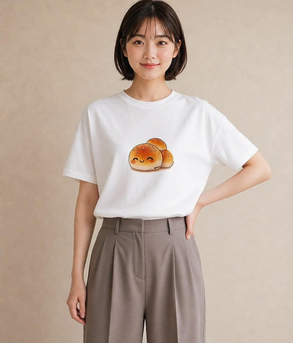 グラフィックTシャツ レディース おにぎり 食べ物 フード イラスト アート風 海 カフェ巡り 白T YMAZO