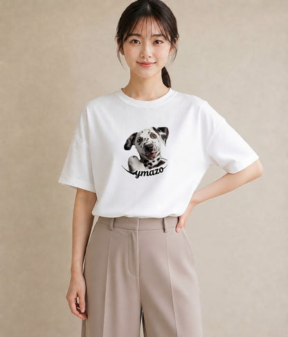 Tシャツ レディース ダルメシアン 犬 いぬ イラスト ギフト 母の日 白T YMAZO