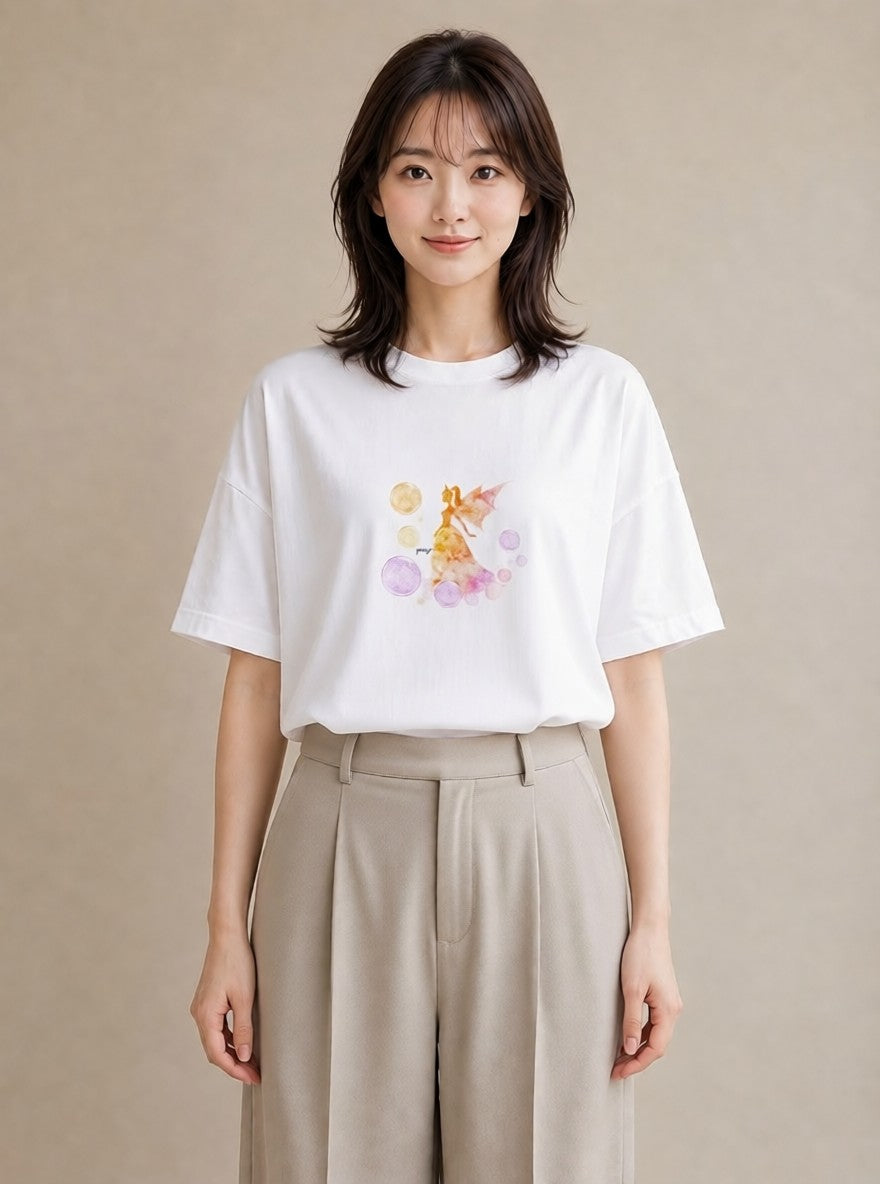 グラフィックTシャツ レディース 射手座 星空 宇宙 イラスト ユニーク 通勤 在宅 白T YMAZO