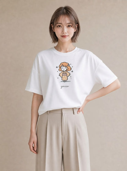 デザインTシャツ レディース 風鈴 ガラス 夏 ナチュラル アンティーク イラスト お洒落 デート 帰省 白T YMAZO