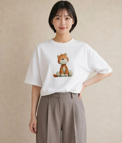 デザインTシャツ レディース ベンガル 猫 ねこ イラスト カジュアル 友達ギフト 部屋着 白T YMAZO