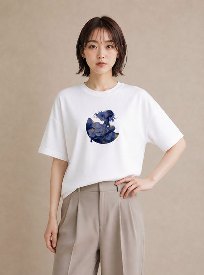 デザインTシャツ レディース 蠍座 星空 宇宙 イラスト 普段使い 敬老の日 ホワイトデー 白T YMAZO