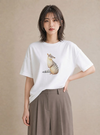 Tシャツ レディース デグー ペット 動物 イラスト ポップ ビーチ デイリーウェア 白T YMAZO