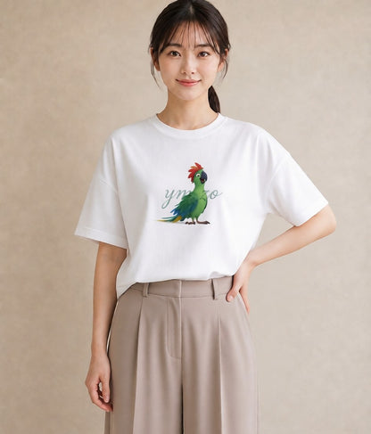 グラフィックTシャツ レディース コザクラインコ ペット 動物 イラスト こなれ感 ルームウェア ギフト 白T YMAZO