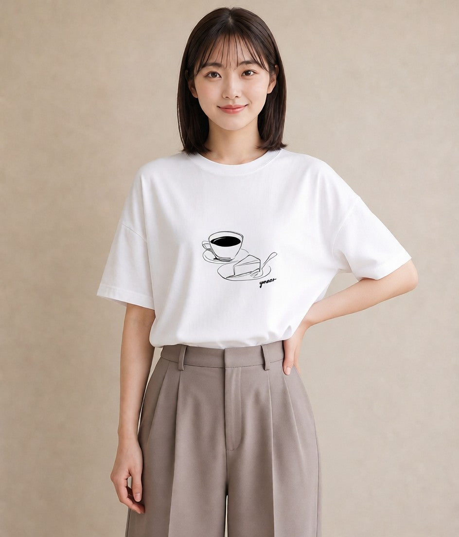 プリントTシャツ レディース スイーツ お菓子 デザート イラスト モード クリスマス 旅行 白T YMAZO