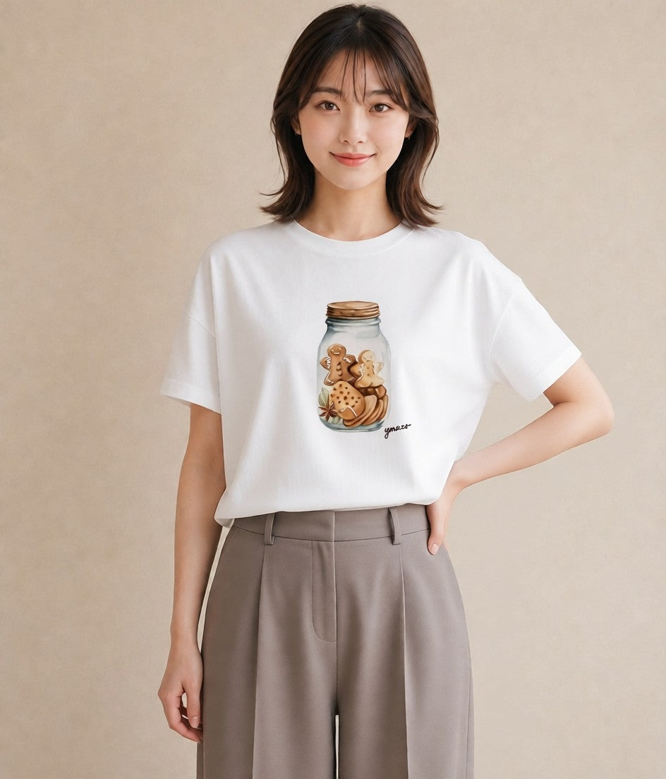 デザインTシャツ レディース あんみつ 食べ物 フード イラスト 可愛い クリスマス 旅行 白T YMAZO
