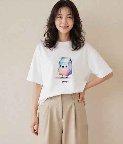 プリントTシャツ レディース クリームソーダ 食べ物 フード イラスト 抜け感 20代 カジュアルコーデ 白T YMAZO