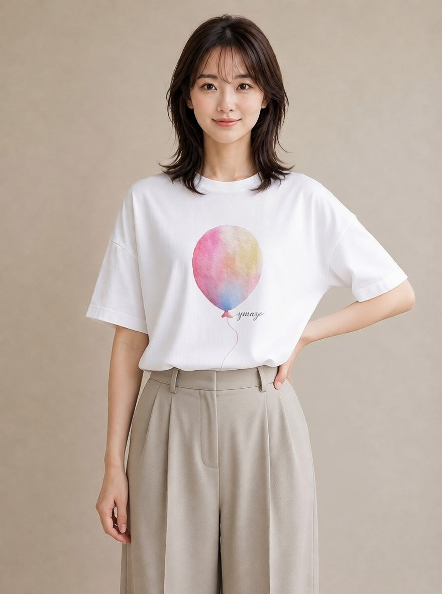 プリントTシャツ レディース わたあめ 食べ物 フード イラスト シンプル カフェ服 クリスマス 白T YMAZO
