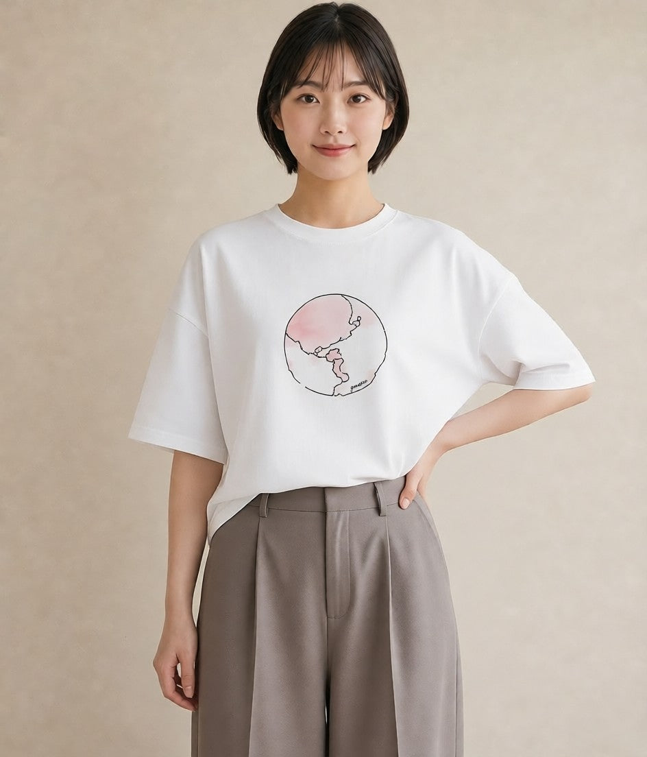 グラフィックTシャツ レディース 蟹座 星空 宇宙 イラスト モード 自分用 ルームウェア 白T YMAZO