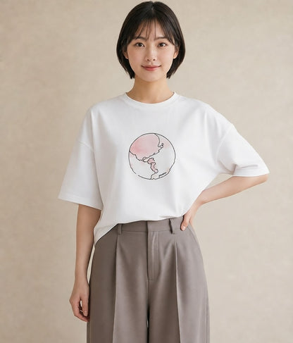 グラフィックTシャツ レディース 蟹座 星空 宇宙 イラスト モード 自分用 ルームウェア 白T YMAZO