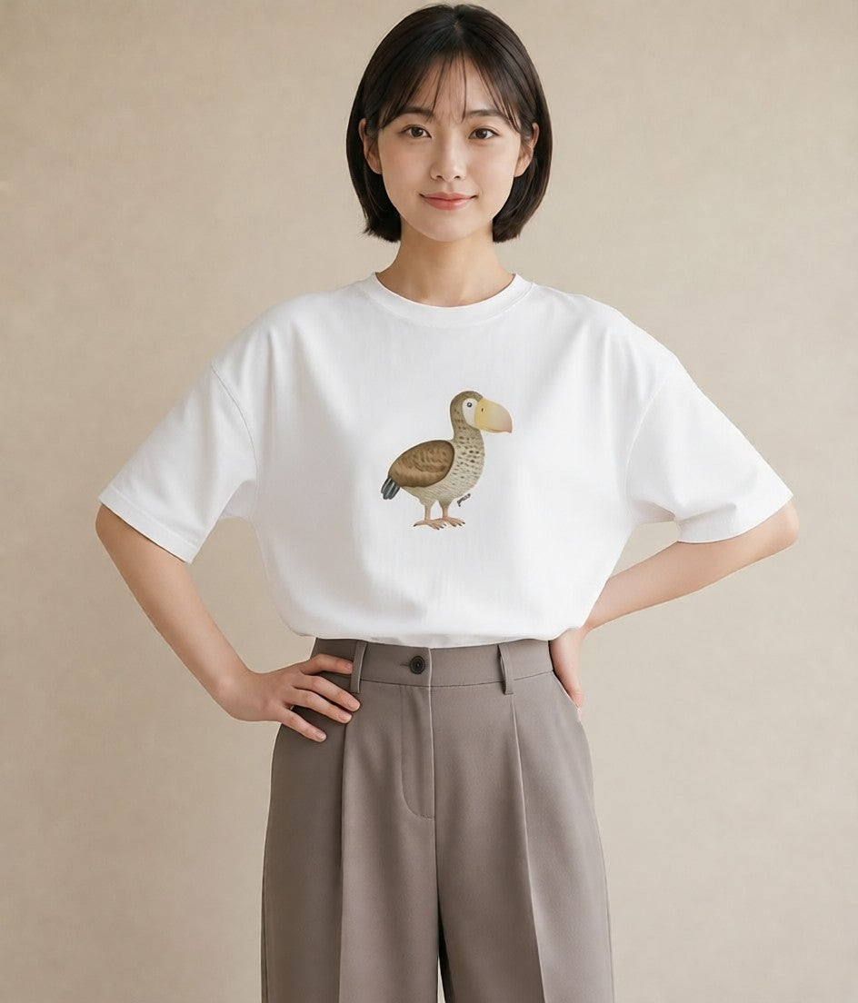 Tシャツ レディース 白文鳥 ペット 動物 イラスト 抜け感 送別ギフト 通勤 白T YMAZO