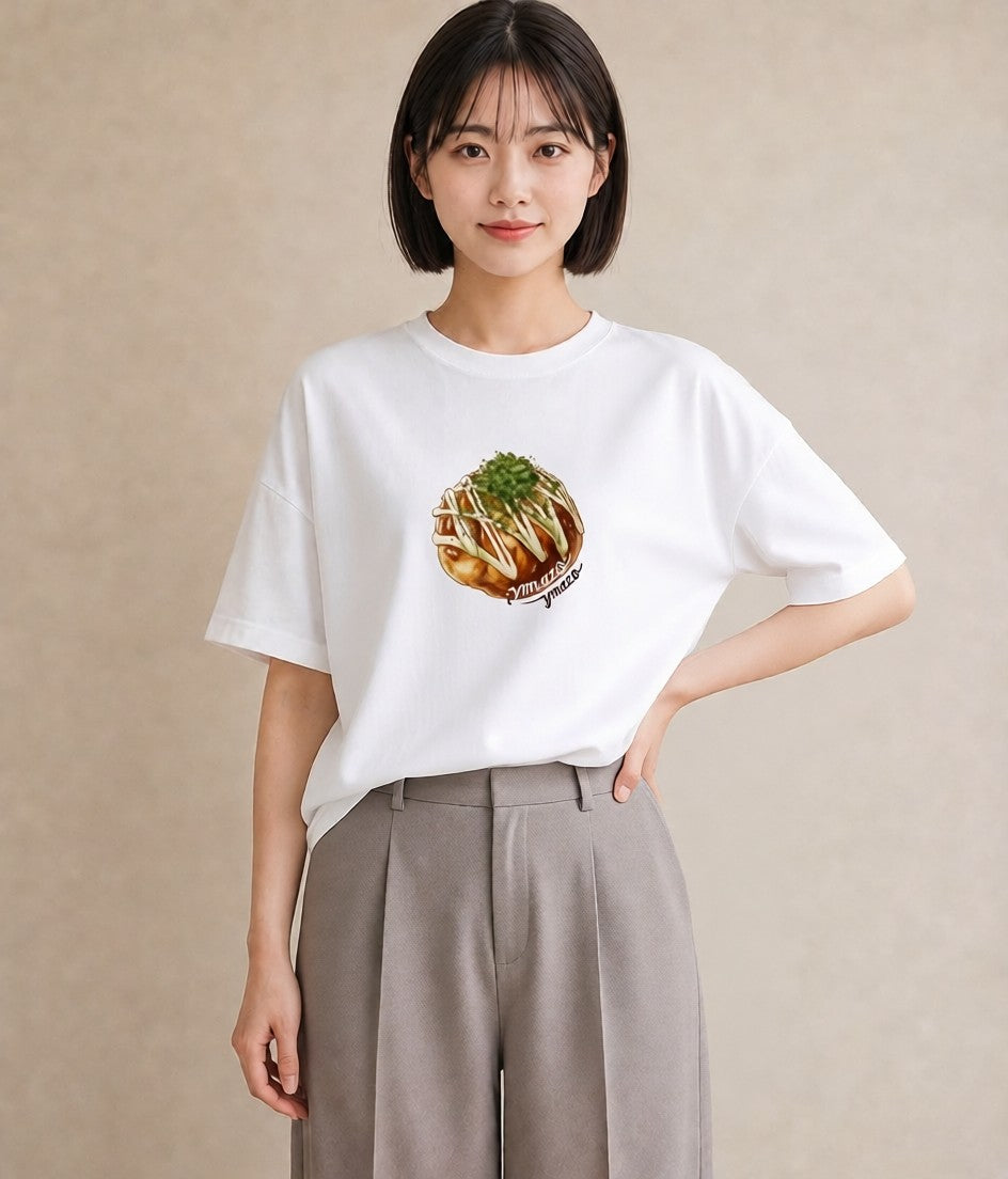 グラフィックTシャツ レディース ベーグル 食べ物 フード イラスト 線画 女子会 お揃い 白T YMAZO