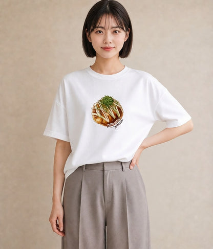 グラフィックTシャツ レディース ベーグル 食べ物 フード イラスト 線画 女子会 お揃い 白T YMAZO