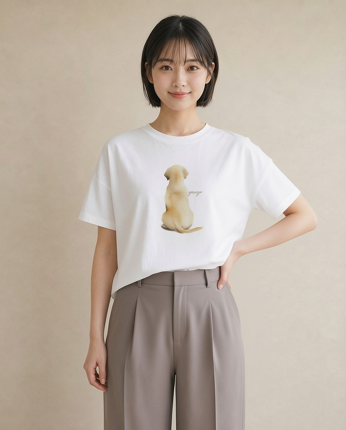 グラフィックTシャツ レディース ラブラドールレトリバー 犬 いぬ イラスト 可愛い 女性向けギフト 散歩 白T YMAZO