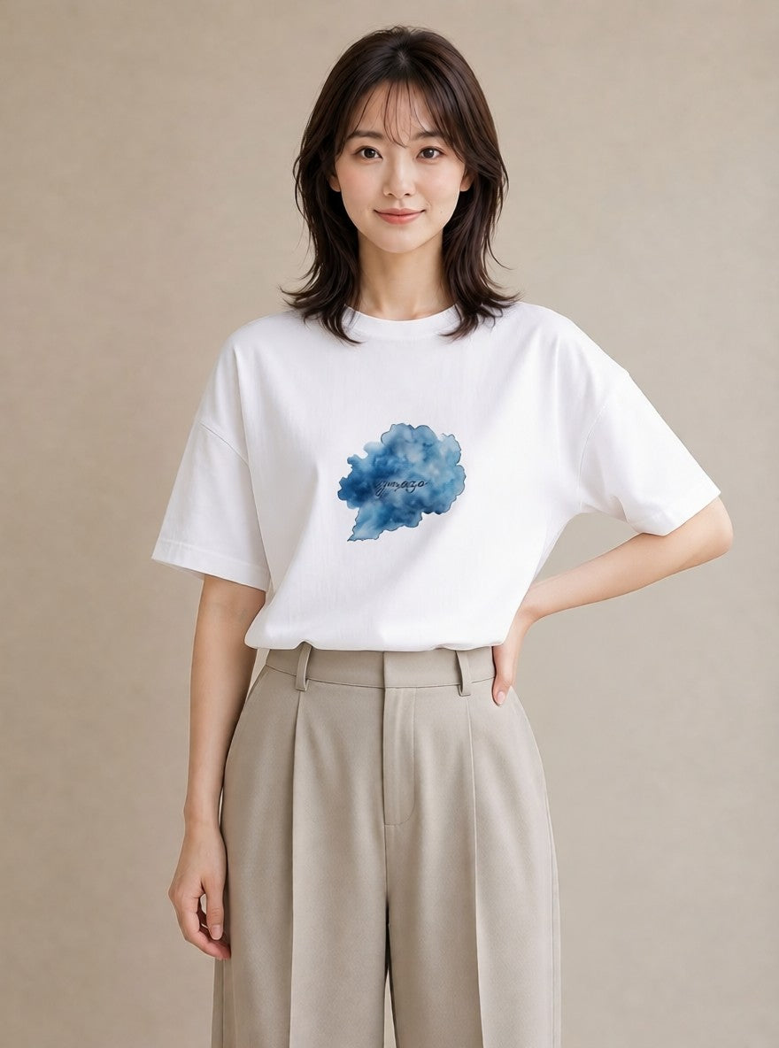 デザインTシャツ レディース 獅子座 星空 宇宙 イラスト カフェコーデ クリスマス 旅行 白T YMAZO