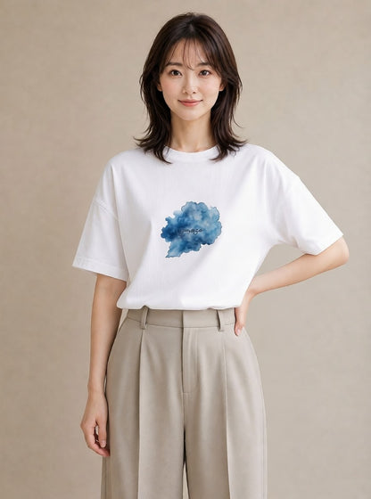 デザインTシャツ レディース 獅子座 星空 宇宙 イラスト カフェコーデ クリスマス 旅行 白T YMAZO