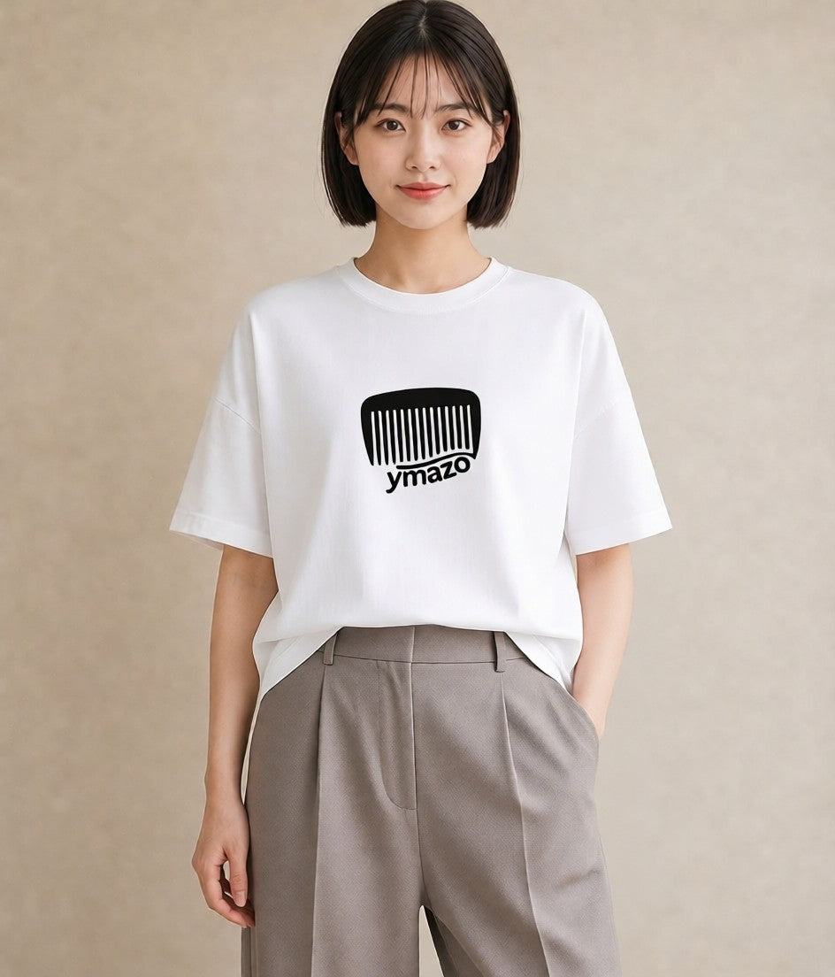 半袖Tシャツ レディース 手鏡 アンティーク レトロ ナチュラル イラスト 上品 母娘コーデ 自分用 白T YMAZO