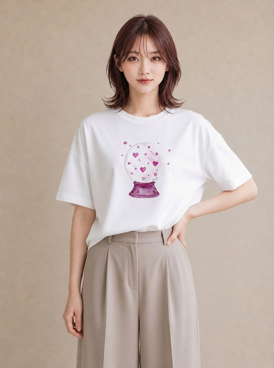 プリントTシャツ レディース 双子座 星空 宇宙 イラスト ラフ 姉妹 送別ギフト 白T YMAZO