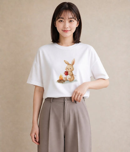 半袖Tシャツ レディース ココア 食べ物 フード イラスト シック ギフト 母の日 白T YMAZO