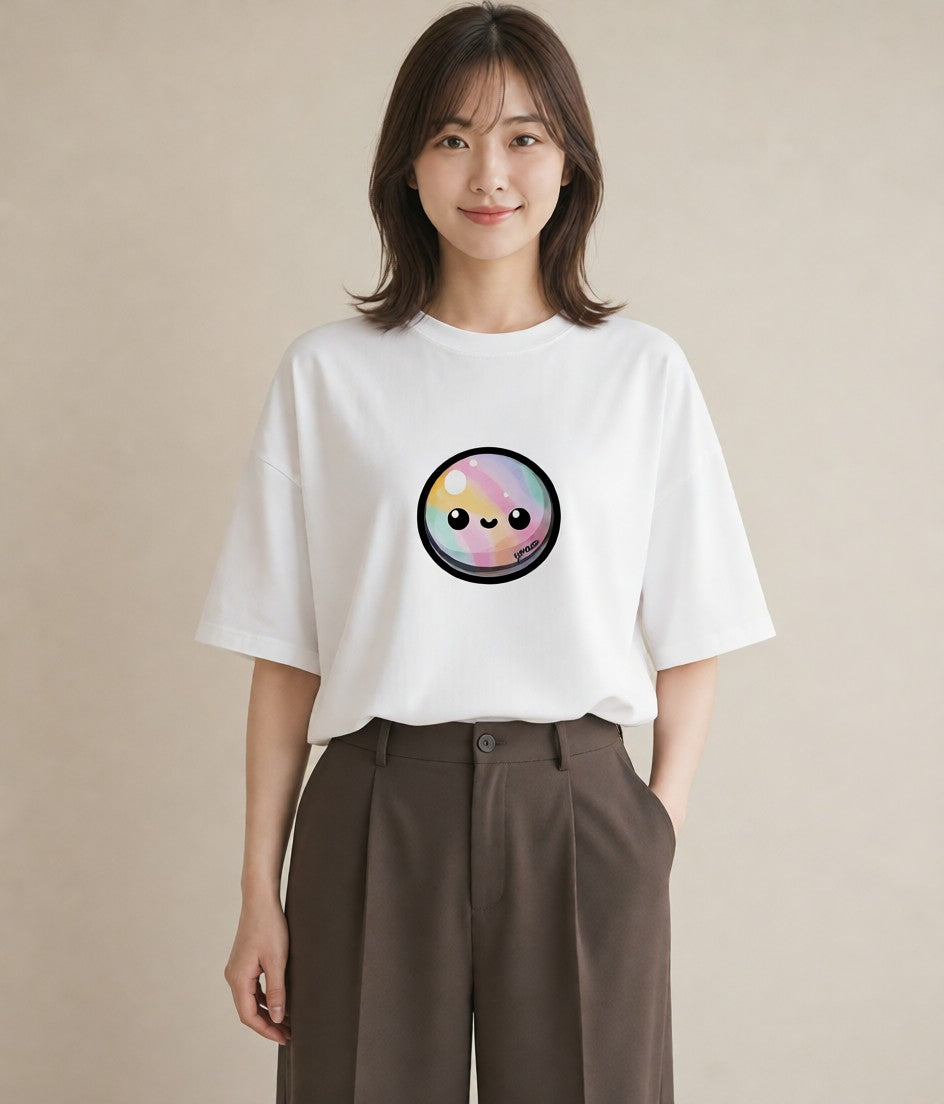 デザインTシャツ レディース パールピアス アクセサリー ナチュラル アンティーク イラスト ガーリー 帰省 ラフ 白T YMAZO