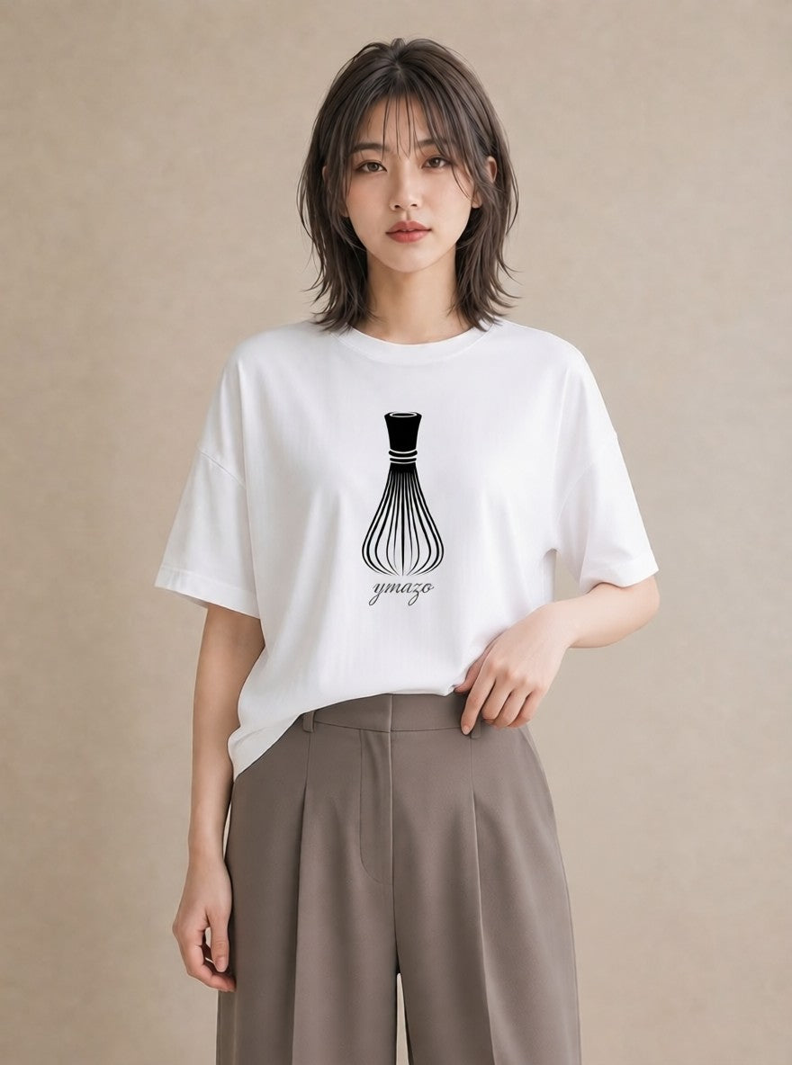デザインTシャツ レディース 扇子 そよ風 ナチュラル アンティーク イラスト 部屋着 女性向けギフト 白T YMAZO