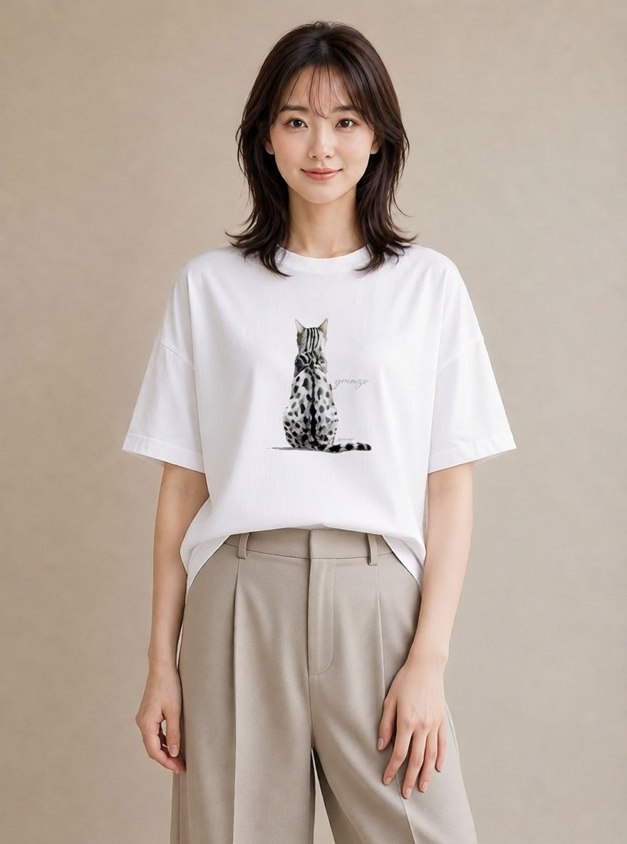 半袖Tシャツ レディース ラグドール 猫 ねこ イラスト カフェコーデ ホワイトデー 春服 白T YMAZO