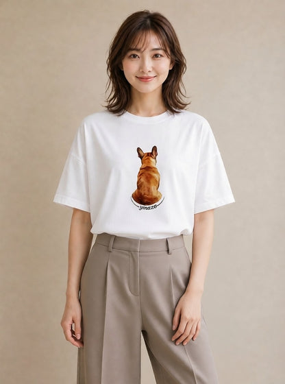 デザインTシャツ レディース 保護犬 犬 いぬ イラスト ユニーク 母娘コーデ 自分用 白T YMAZO