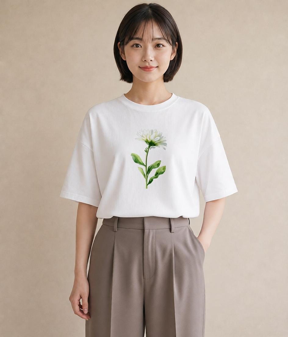 デザインTシャツ レディース たんぽぽ 花 花柄 イラスト 春コーデ 姉妹 白T