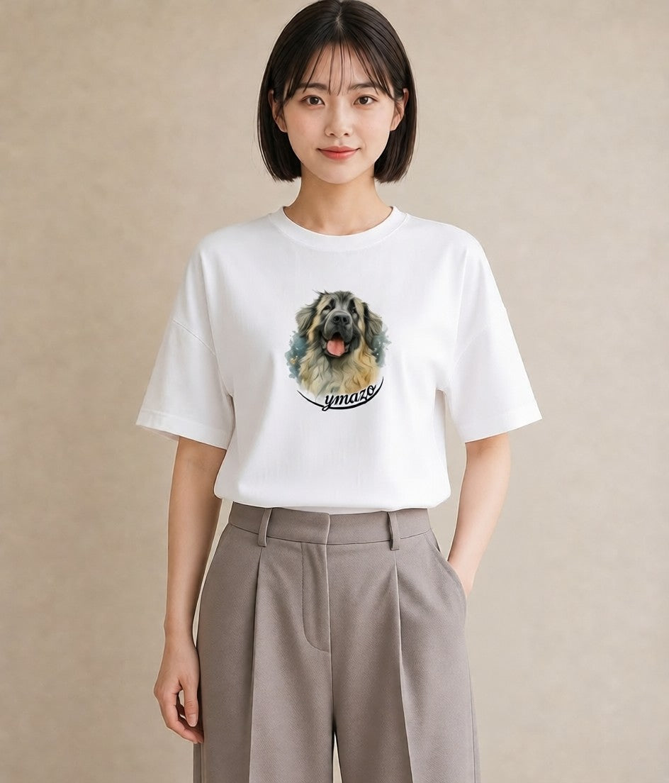 デザインTシャツ レディース 黒柴 犬 いぬ イラスト 韓国風 20代 カジュアルコーデ 白T YMAZO