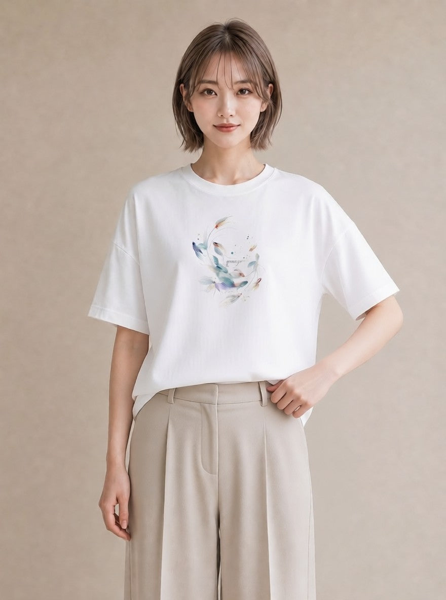 半袖Tシャツ レディース カクレクマノミ 海の生き物 海 イラスト 母娘コーデ 自分用 白T YMAZO