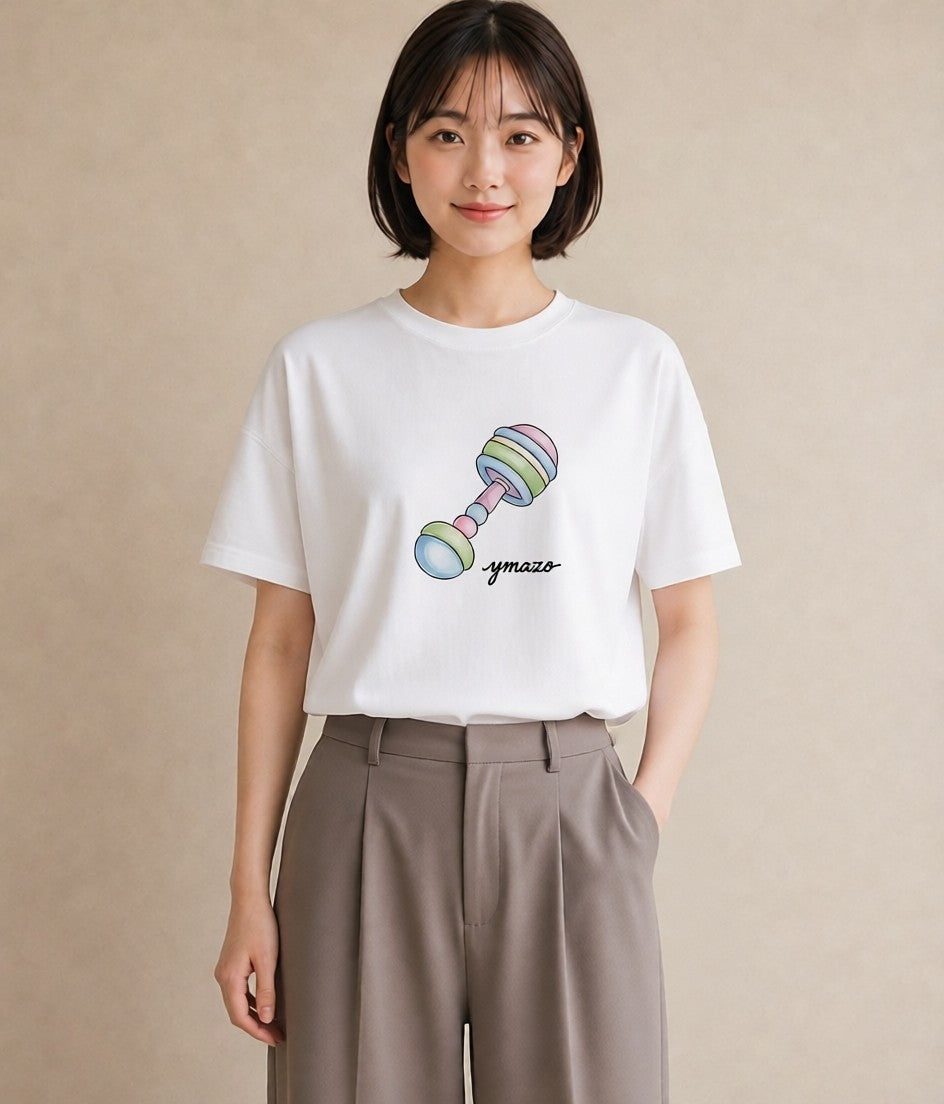 デザインTシャツ レディース 風鈴 ガラス 夏 ナチュラル アンティーク イラスト 通勤 在宅 白T YMAZO