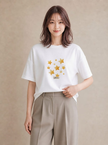 Tシャツ レディース 射手座 星空 宇宙 イラスト 上品 秋コーデ おしゃれギフト 白T YMAZO