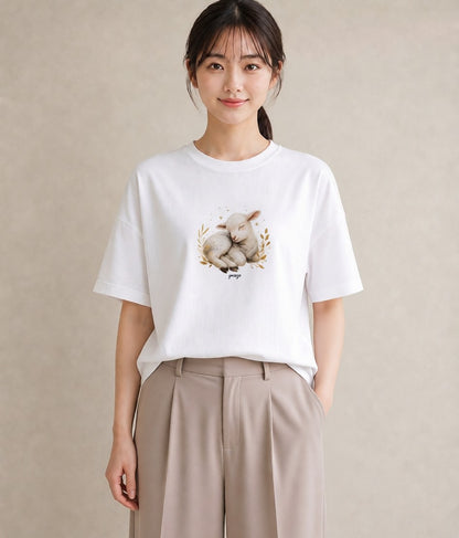 グラフィックTシャツ レディース 牡羊座 星空 宇宙 イラスト ラフカジュアル 女子会 お揃い 白T YMAZO